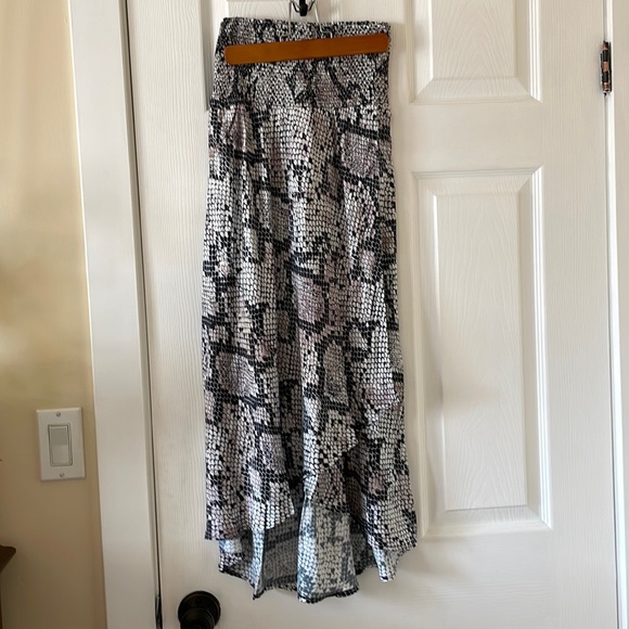 Chaser Dresses & Skirts - Chaser smocked waist snake print faux wrap midi